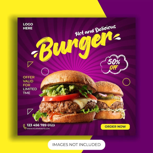 Food Social Media Promotion und Banner Post Design Vorlage