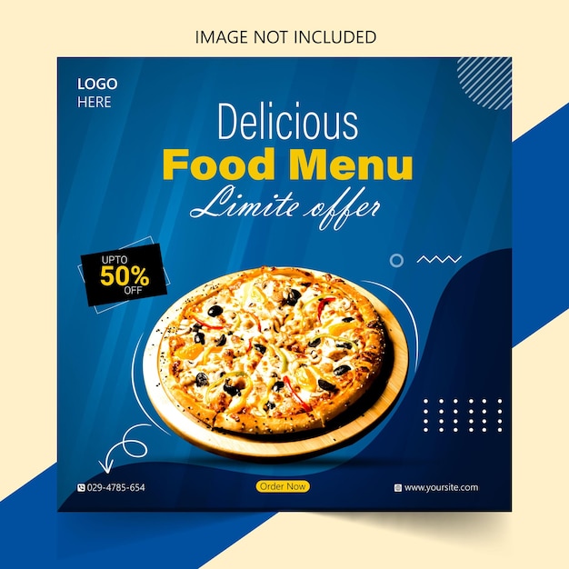 Food Social Media Promotion und Instagram-Banner-Post-Design-Vorlage