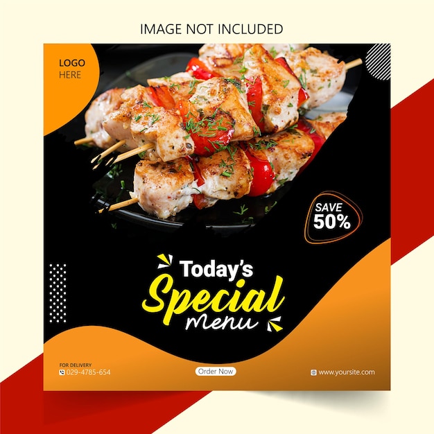 Food Social Media Promotion und Instagram Banner Post Design Vorlage