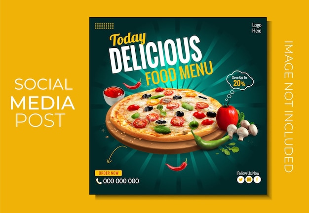 Food Social Media Promotion und Instagram-Banner-Post-Design-Vorlage