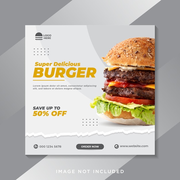 Food social media promotion und instagram banner post design