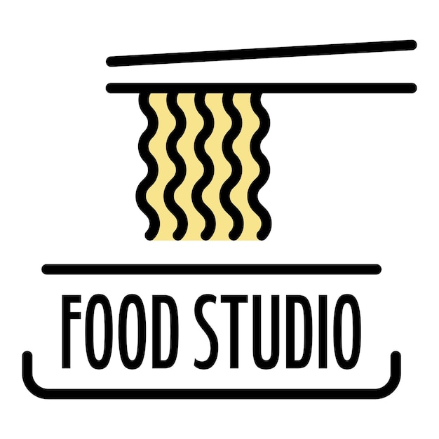 Vektor food-studio-pasta-logo. umriss des food-studio-pasta-vektorlogos in farbe, flach isoliert