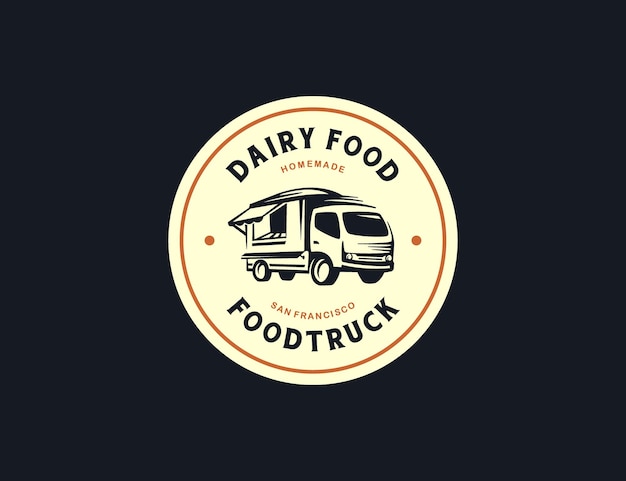 Food truck retro-logo-vorlage