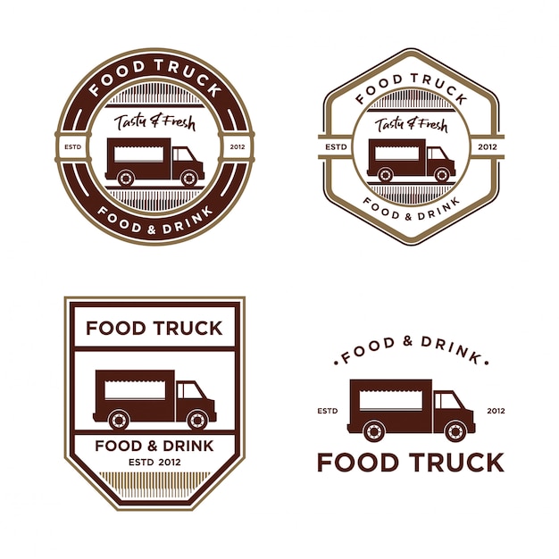 Food truck vintage logo