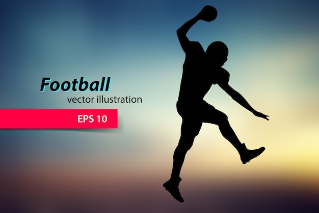 Football Helm und Hand Silhouette