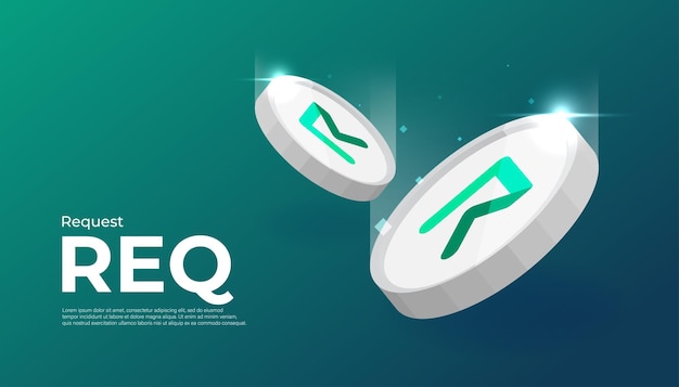 Fordern Sie das REQ-Coin-Kryptowährungskonzept-Banner an
