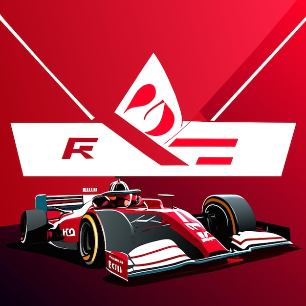 Vektor formel 1 redflagnewsf1 wird im news-channel-logo mit einer roten flaggenvektor-illustration geschrieben.