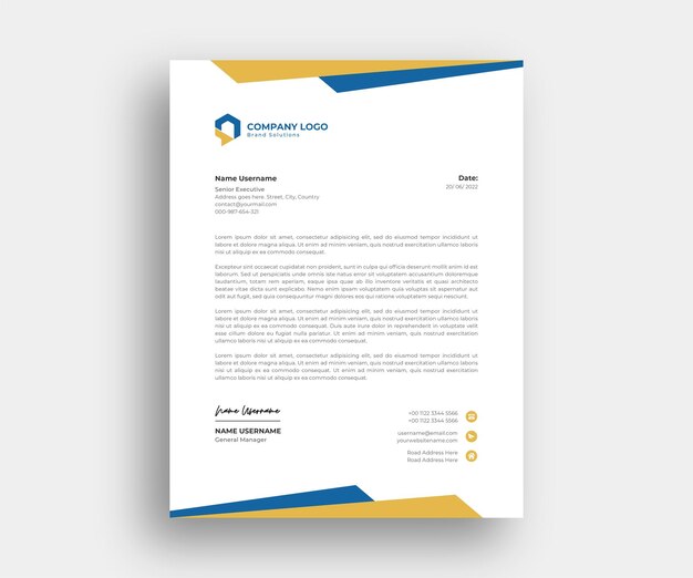 Formelles Briefkopf-Design des modernen abstrakten Unternehmens