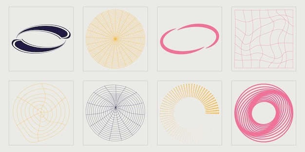 Formen des Brutalismus Große Sammlung abstrakter grafischer geometrischer Symbole Moderne abstrakte Formen