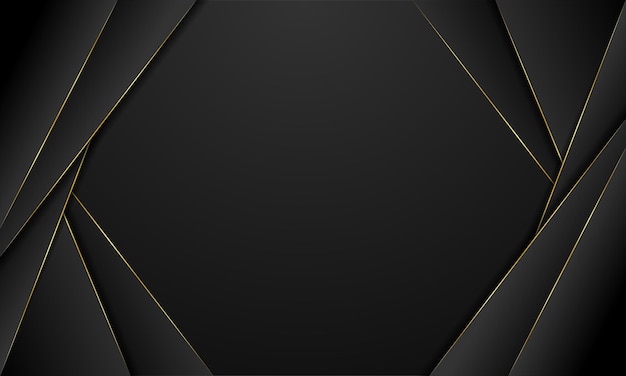 Vektor formlinie goldfarbe abstrakter hintergrund schwarze tapete
