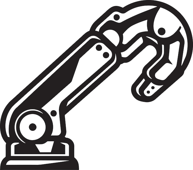 Fortgeschrittenes Vektordesign eines Robotikarms mit Schwerpunkt auf moderner Automatisierung und Hightech-Engineering