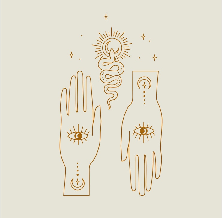 Vektor fortune schlange handlinie kunst logo illustration