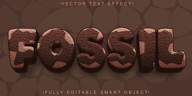 Fossil-Vektor voll redigierbarer Smart-Objekt-Text-Effekt