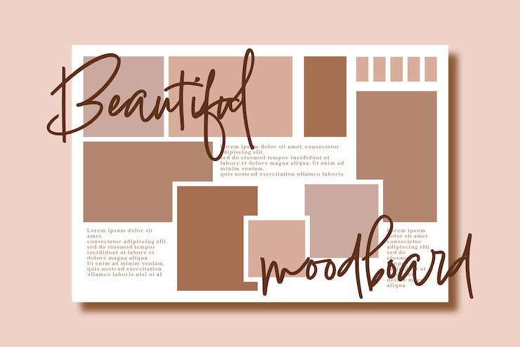 Vektor foto-collage-vorlage moodboard bilder-gitter