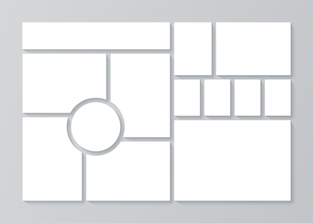 Vektor foto-collage-vorlage moodboard vektor-illustration mosaik-bildraster