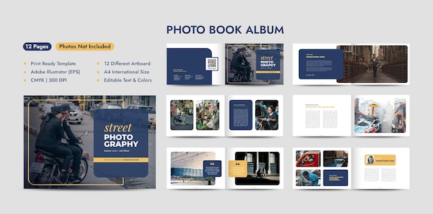 Fotoalbum-Design Foto- und Bildbuch-Design Fotografie-Portfolio-Vorlage