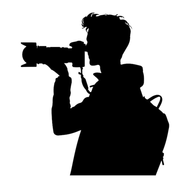 Vektor fotograf mann kamera silhouette vektor