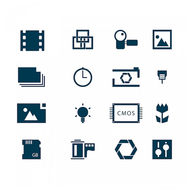 Fotografie icons vektor-logo-vorlagen