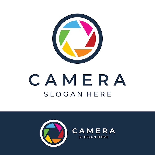 Fotografie Kamera Logo Objektiv Kamera Verschluss digitale Linie professionell elegant und modern Das Logo kann für Studiofotografie und andere Unternehmen verwendet werden, indem Vorlagen für die Bearbeitung von Vektorillustrationen verwendet werden