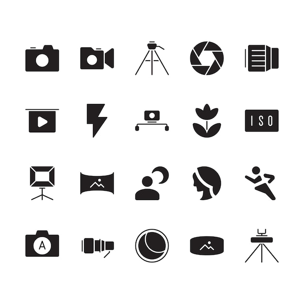 Vektor fotografie-symbole