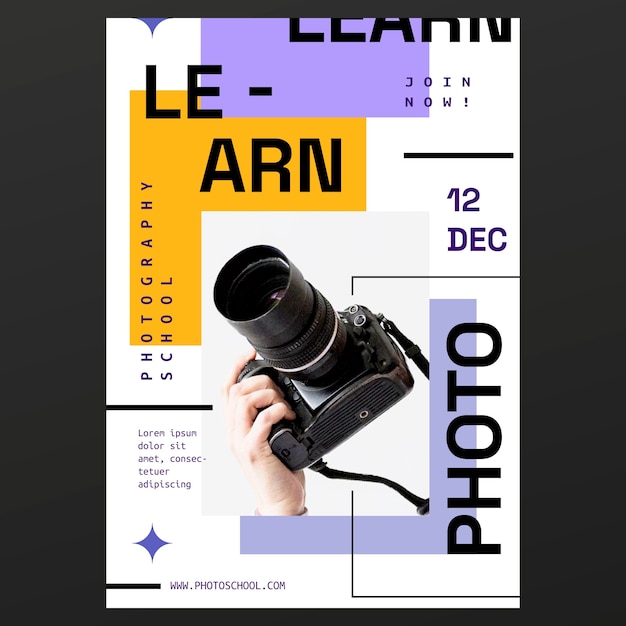 Fotografie-Vorlage mit flachem Design