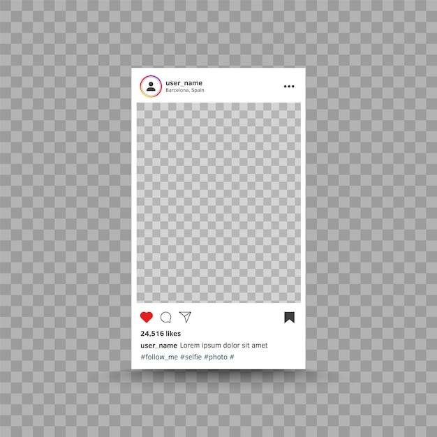 Vektor fotorahmen inspiriert von instagram post interface template social media modernes ui design vektor foto...