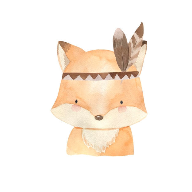 Fox-Aquarellillustration für Kinder