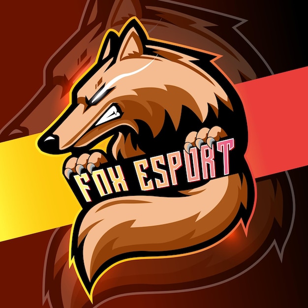 Fox esport logo design bearbeitbarer texteffekt