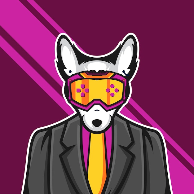 Fox gamer esports logo design premium-gaming-vektor