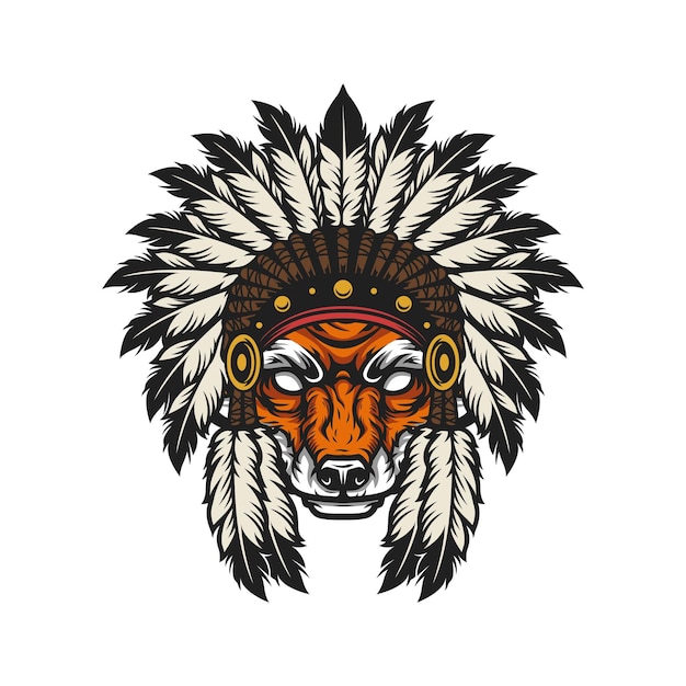 Fox-Kopf-Maskottchen-Design-Vektor