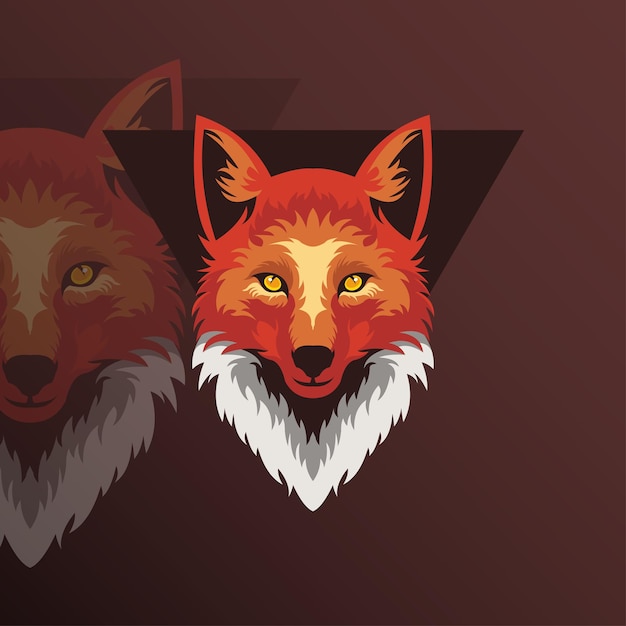 Fox-Kopf-Maskottchen-Logo-Vorlage