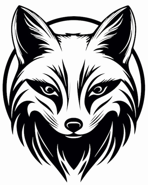 Fox-logo mit schwarz-weißem hintergrund