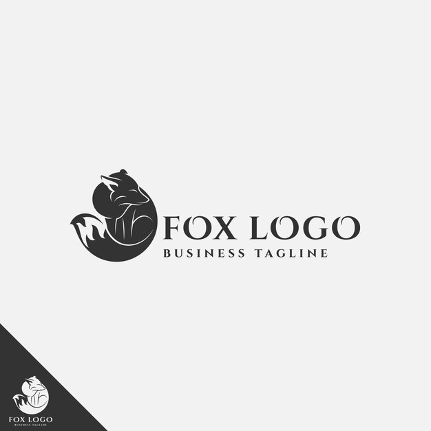 Fox Logo mit Silhouette Stil