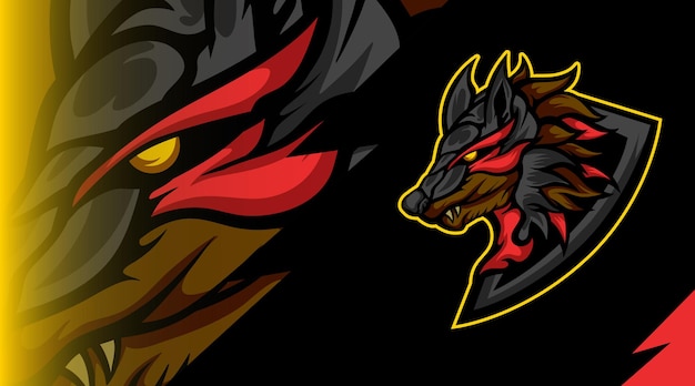 Vektor fox monster maskottchen logo