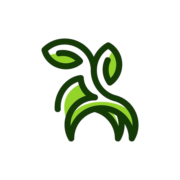 Fox Nature Leaf Line Logo-Design