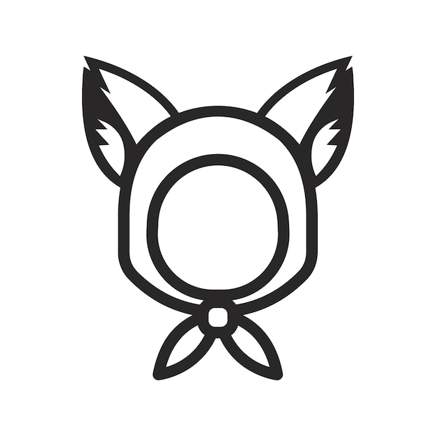 Fox-ohr-gesicht hoodie-kopf-symbol auf weißem hintergrund vektor-illustration