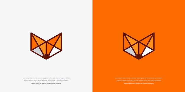 Vektor fox-origami-logo einfacher vektor