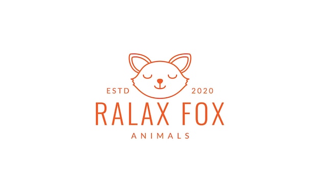 Fox schlaflinie kopf gesicht niedliche logo-vektor-illustration