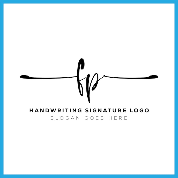 Vektor fp handschrift unterschrift logo design fp brief immobilien schönheit fotografie brief logo