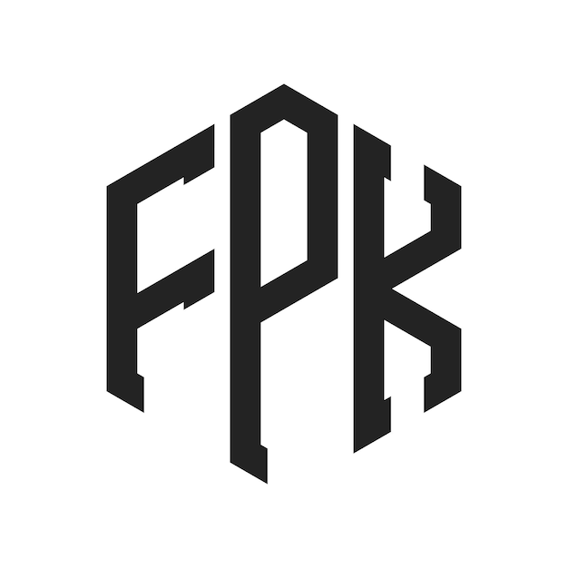 FPK-Logo-Design Anfangsbuchstaben FPK-Monogramm-Logo in sechseckiger Form