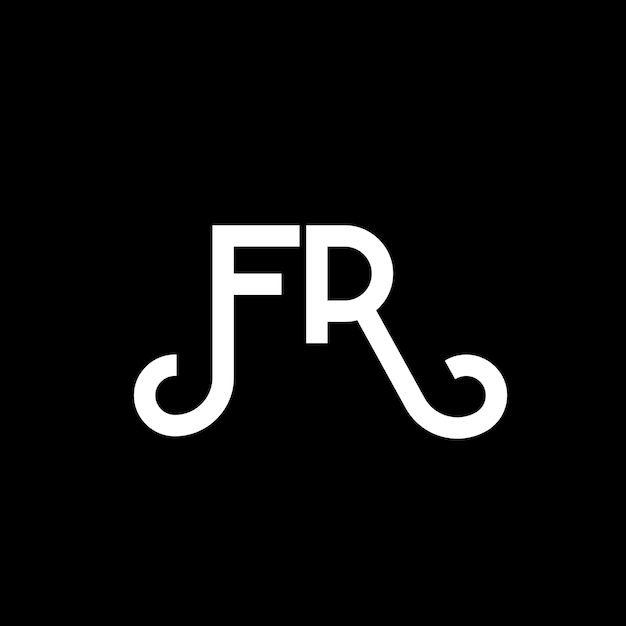 Vektor fr buchstaben-logo-design auf schwarzem hintergrund fr kreative initialen buchstaben-logo-konzept fr buchstaben-design fr weiße buchstaben-design auf schwarzem hintergrund f r f r logo