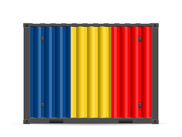 Frachtcontainer Flagge Rumäniens