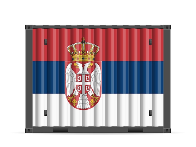 Frachtcontainer Flagge Serbiens