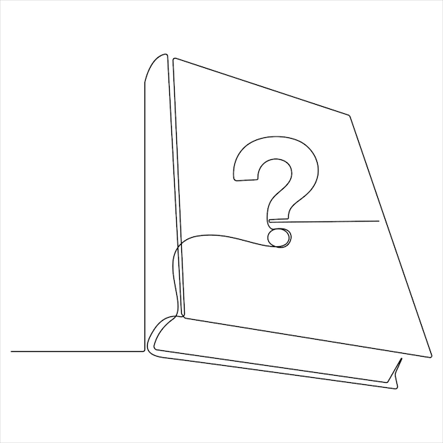 Fragezeichen kontinuierlich eine Linie Zeichnung Vektor-Illustration