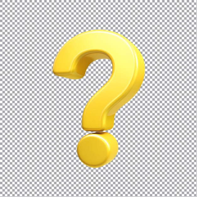 Fragezeichen-Symbol 3d auf durchsichtigem Hintergrund