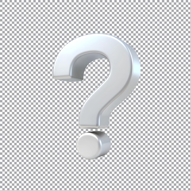 Fragezeichen-Symbol 3d auf durchsichtigem Hintergrund