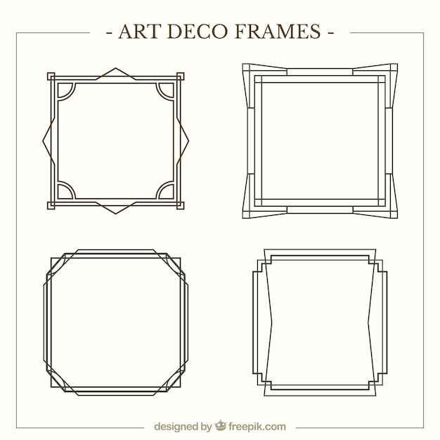 Vektor frames packen im art deco stil