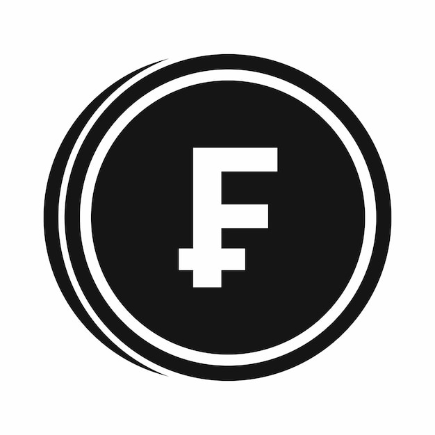 Franc-Münzen-Symbol im einfachen Stil isoliert auf weißem Hintergrund Währungssymbol