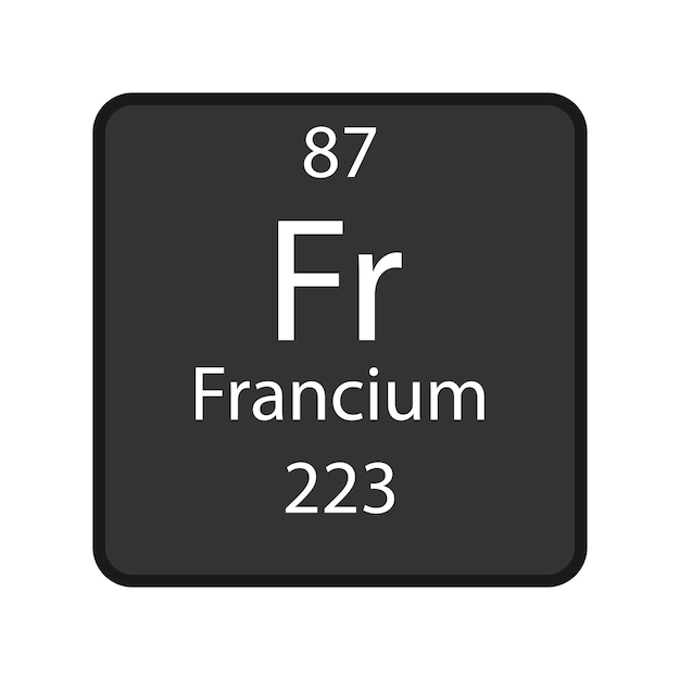 Francium-symbol chemisches element des periodensystems vektorillustration