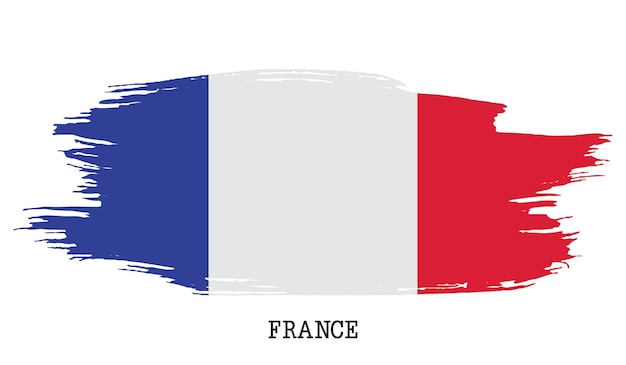 Frankreich Flagge Vektor Grunge Malstrich